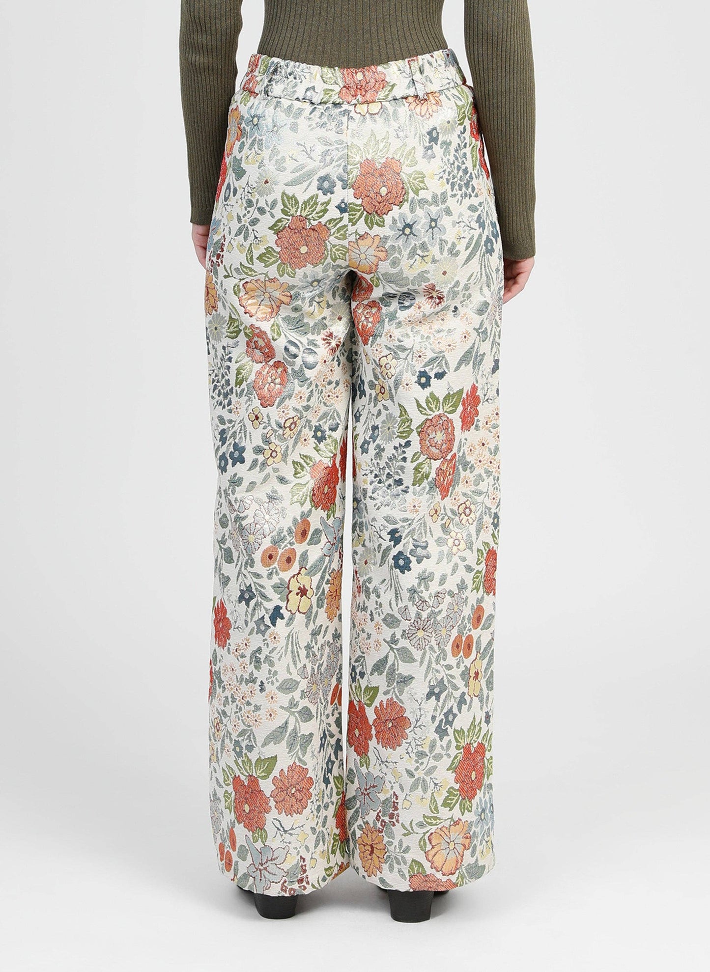 Pantaloni Phiona écru a fantasia floreale