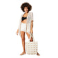 Kimono estivo semilungo in cotone color crema