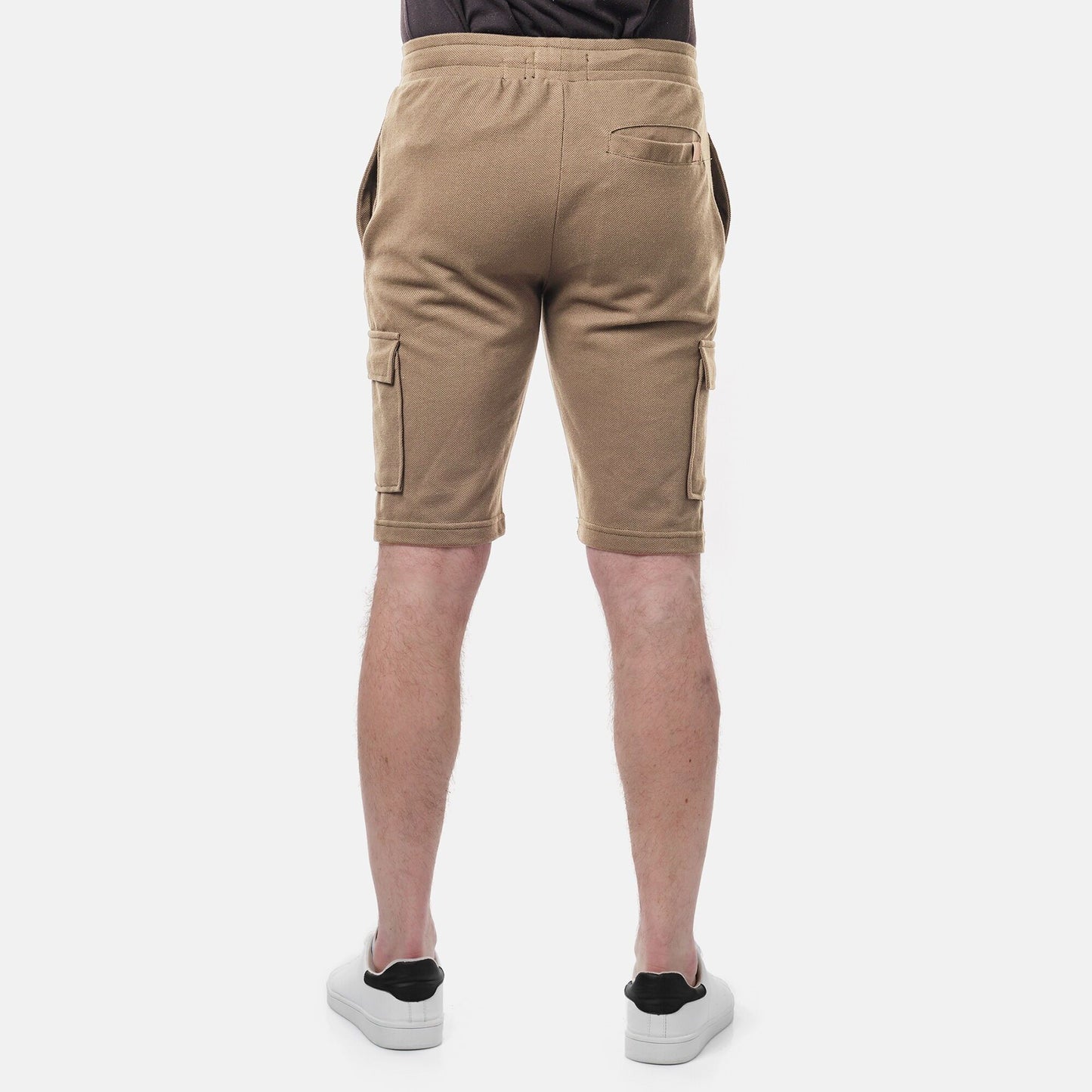 Bermuda cargo in piqué taupe da uomo