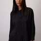 Camicia jacquard leopardata nera