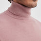 Maglione dolcevita effetto cashmere rosa antico