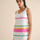 Abito midi in maglia a righe multicolor