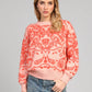 Maglione oversize jacquard bandana color pesca