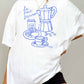 T-shirt oversize grafica “Le Petit Déjeuner” in cotone