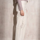 Jeans a gamba dritta color crema