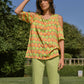 Blusa geometrica cut-out in viscosa