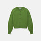 Cardigan in lana a maglia rasata con bottoni a contrasto