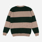 Maglione Sella a righe in lana merino verde pino e marrone