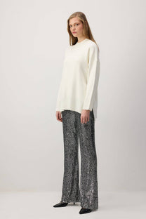 Pantaloni a gamba larga con paillettes