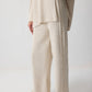 Completo in maglia a costine con bottoni