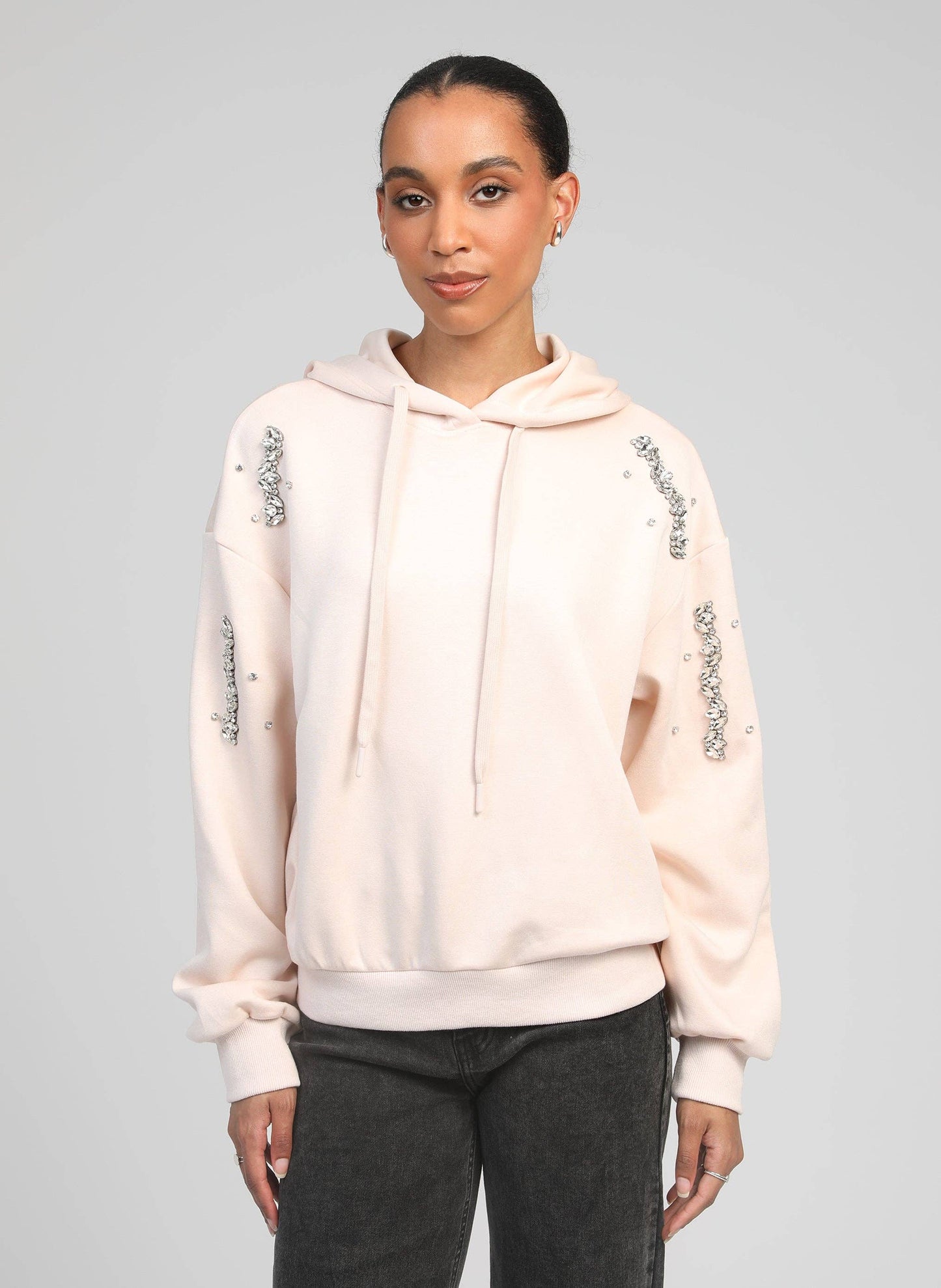 Felpa Aroby con Cappuccio e Strass