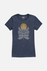 T-shirt Donna Peace in Plants Blu Marino