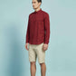 Camicia in voile di cotone bordeaux