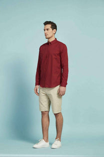 Camicia in voile di cotone bordeaux