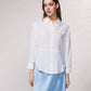 Camicetta oversize con bottoni frontali e colletto classico