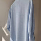 Tunica melange azzurro chiaro con colletto a camicia