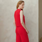 Top smanicato in misto cashmere con scollo a V