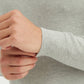 Maglione in cotone con collo alto e mezza zip grigio