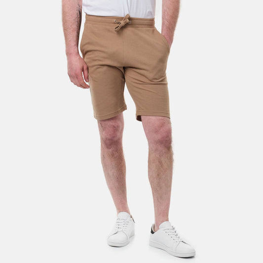 Bermuda in pile piqué beige da uomo