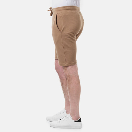 Bermuda in pile piqué beige da uomo