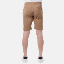 Bermuda in pile piqué beige da uomo