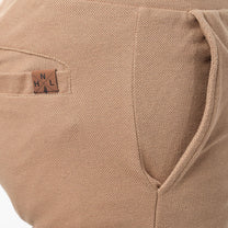 Bermuda in pile piqué beige da uomo