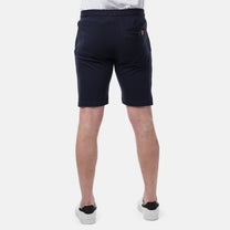 Bermuda uomo in felpa piqué tinta unita blu navy