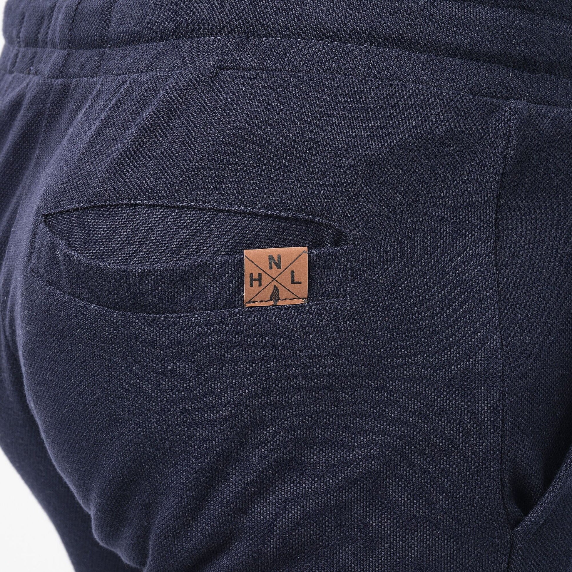Bermuda uomo in felpa piqué tinta unita blu navy