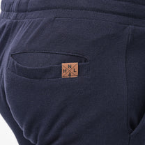 Bermuda uomo in felpa piqué tinta unita blu navy
