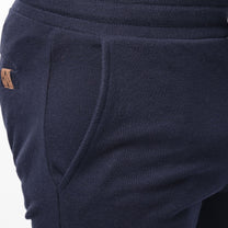 Bermuda uomo in felpa piqué tinta unita blu navy