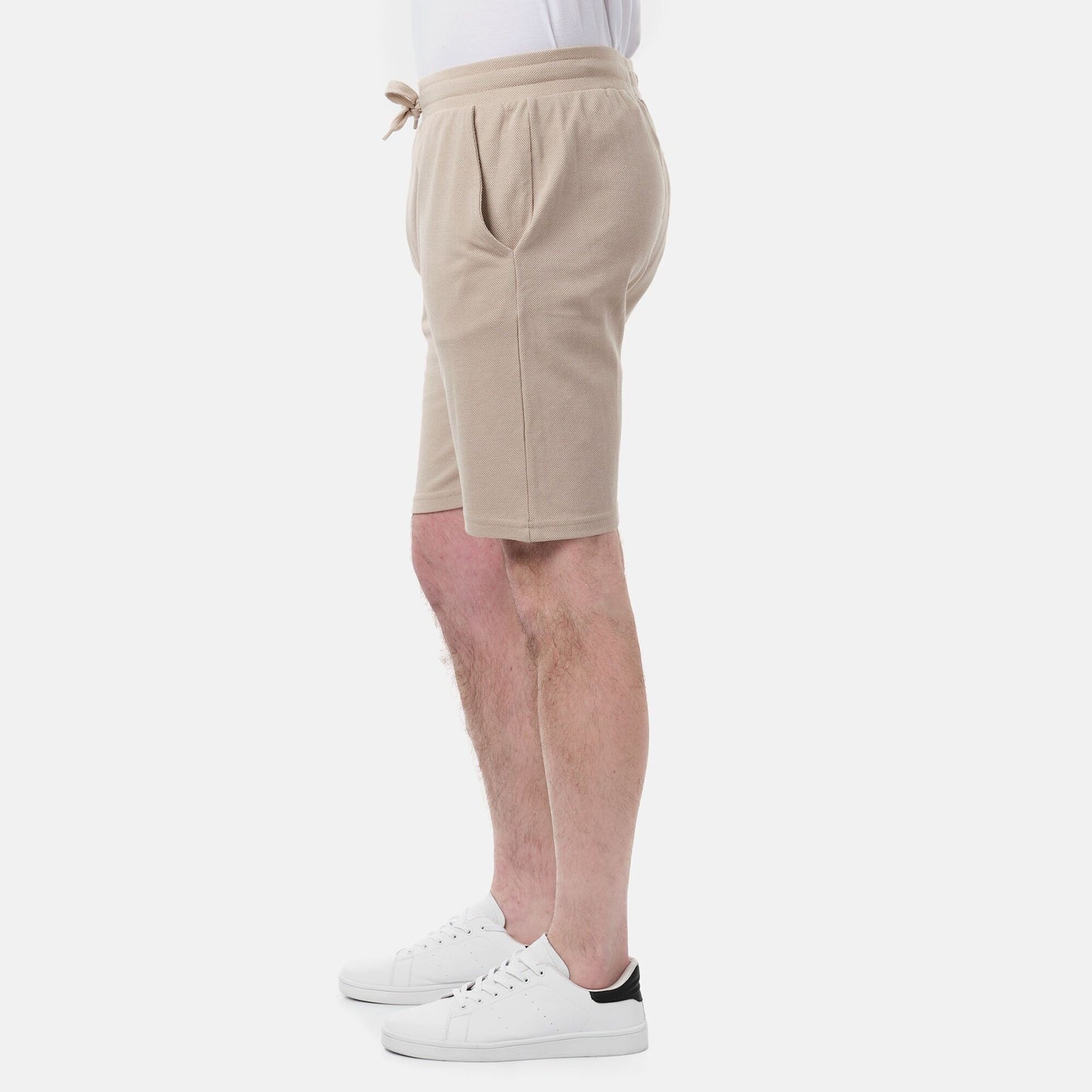 Bermuda uomo in piqué tinta unita color taupe