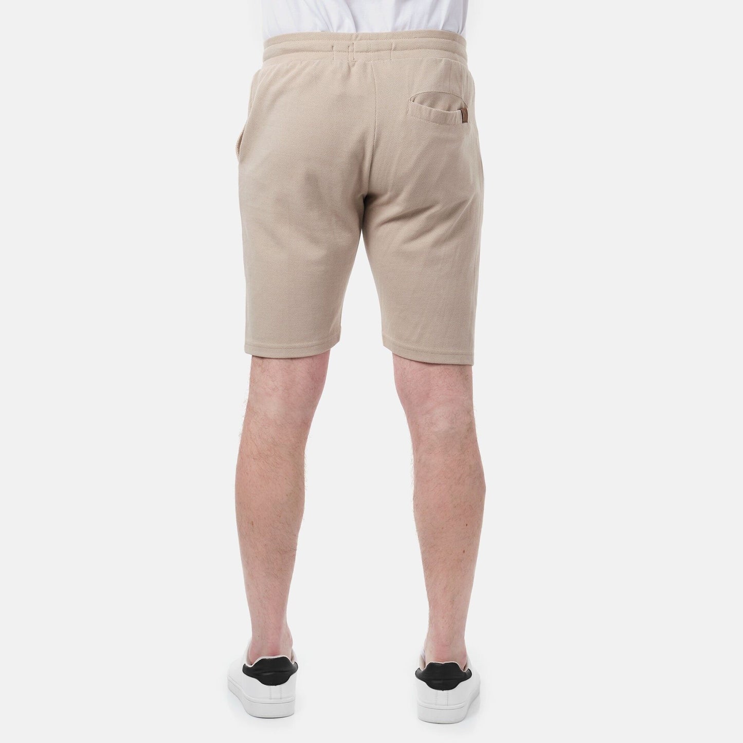 Bermuda uomo in piqué tinta unita color taupe