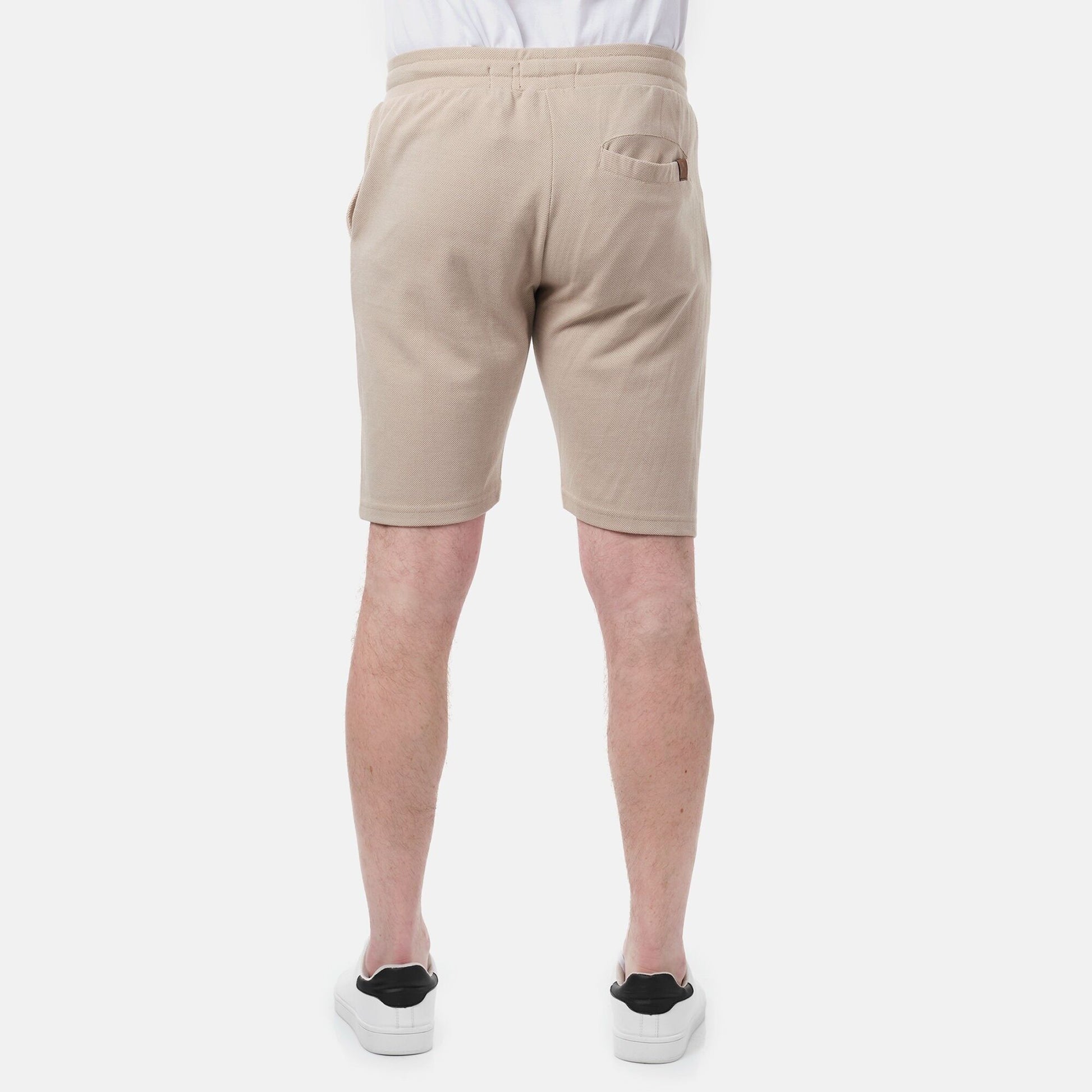 Bermuda uomo in piqué tinta unita color taupe