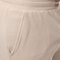 Bermuda uomo in piqué tinta unita color taupe