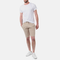 Bermuda uomo in piqué tinta unita color taupe