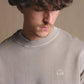 Maglione pesante in cotone biologico tinto a pigmento grigio