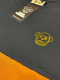 T-shirt Unisex Puro Loco Ricamata Bicolor Senape/Nero