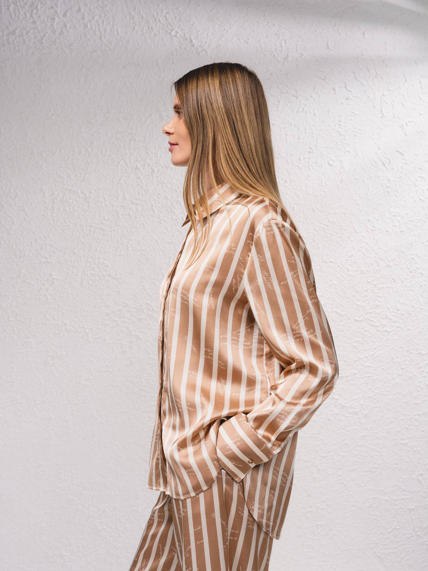 Camicia in raso a righe