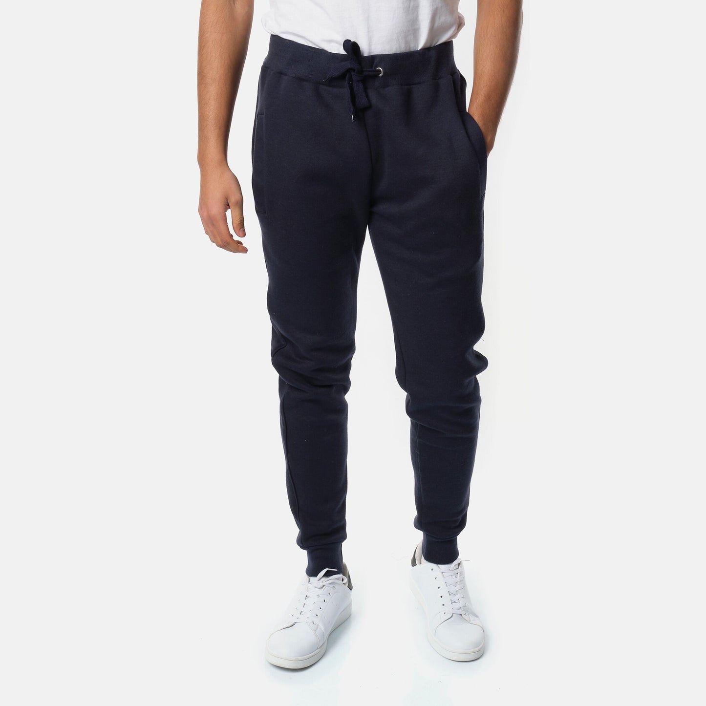 Pantaloni jogging uomo in pile blu navy