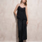 Top in raso con dettagli in pizzo