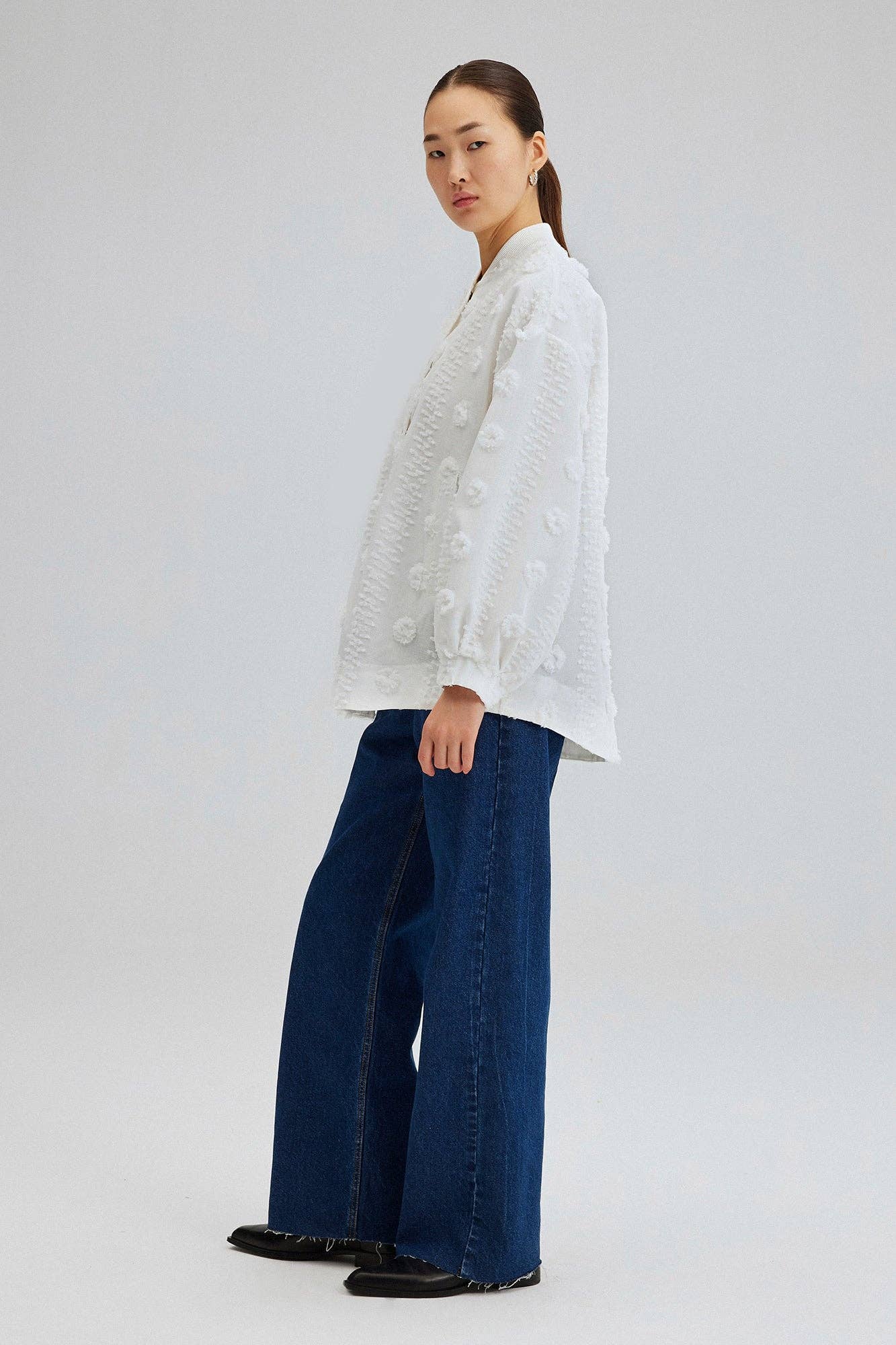 Bomber in pizzo floreale