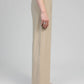 Pantaloni a zampa beige a vita alta