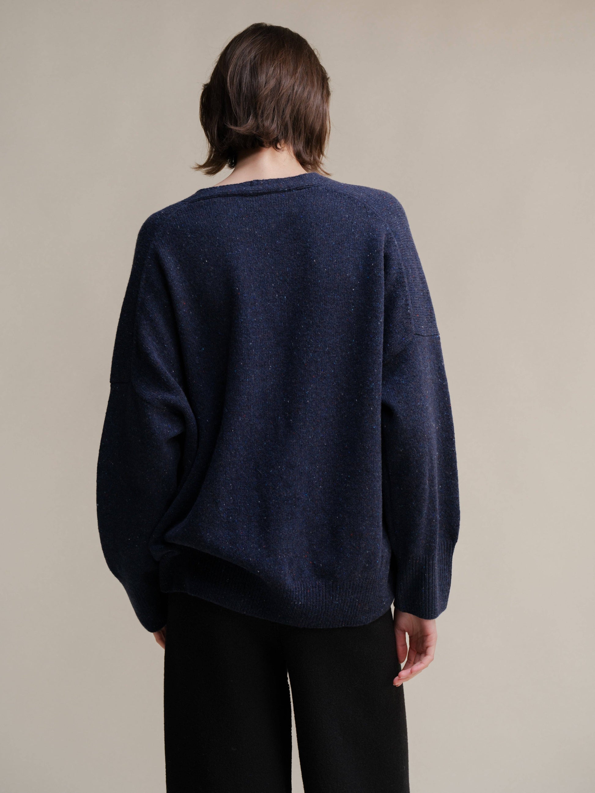 Cardigan oversize in tweed