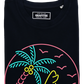 T-shirt unisex nera Beach Please con stampa neon