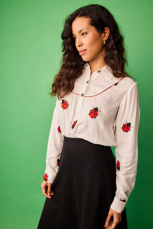 Camicia Bellota con stampa coccinelle