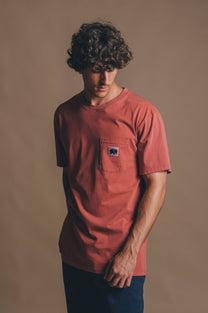 T-shirt tinta a pigmento Burning Sky con taschino