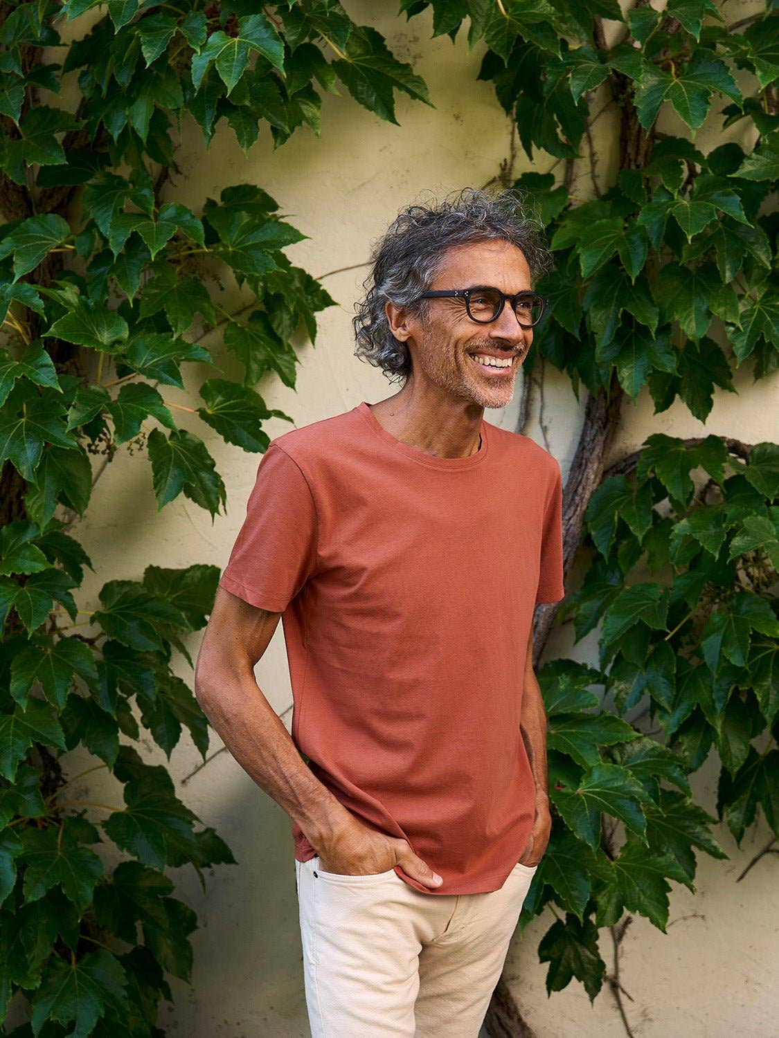 T-shirt Gandria color ruggine in cotone biologico