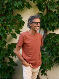 T-shirt Gandria color ruggine in cotone biologico
