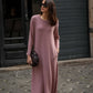 Abito midi in maglia morbida con tasche
