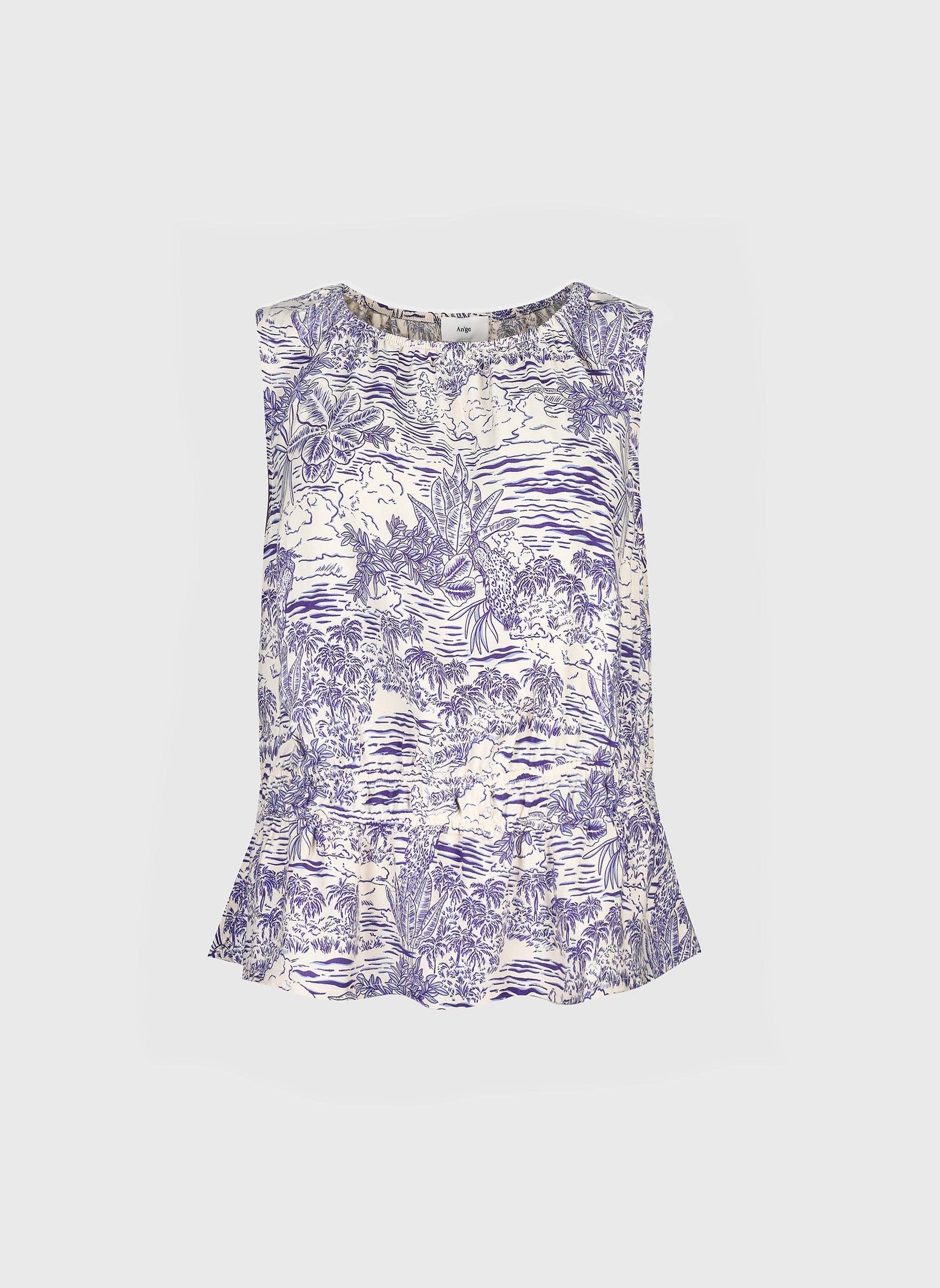 Canotta Sajo con stampa blu